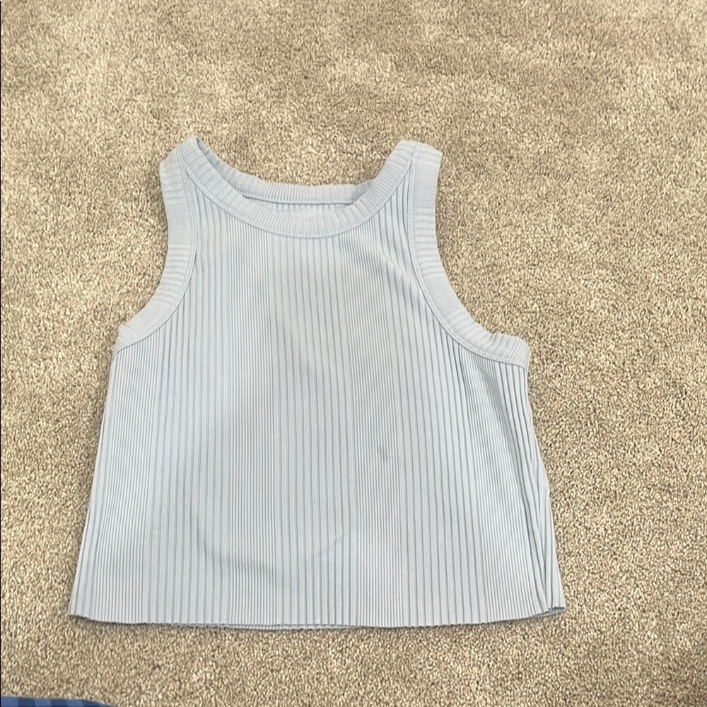 Aerie light blue Striped Sleeveless tank Top